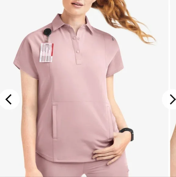 Movement by Butter Soft Mintaka scrub top, shirt collar, size L,mauve pink. - Picture 1 of 17